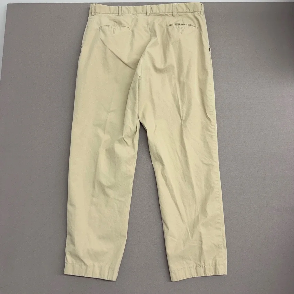 Polo Ralph Lauren Mens Khaki Chino Pants 38x32 Tan 100% Cotton Flat Front Chinos